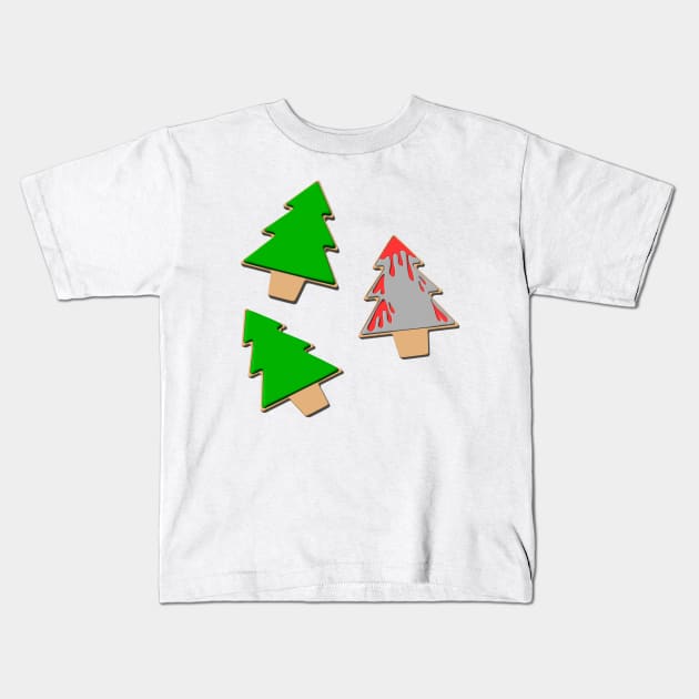 Christmas Trees and Bloody Spearheads Kids T-Shirt by deancoledesign